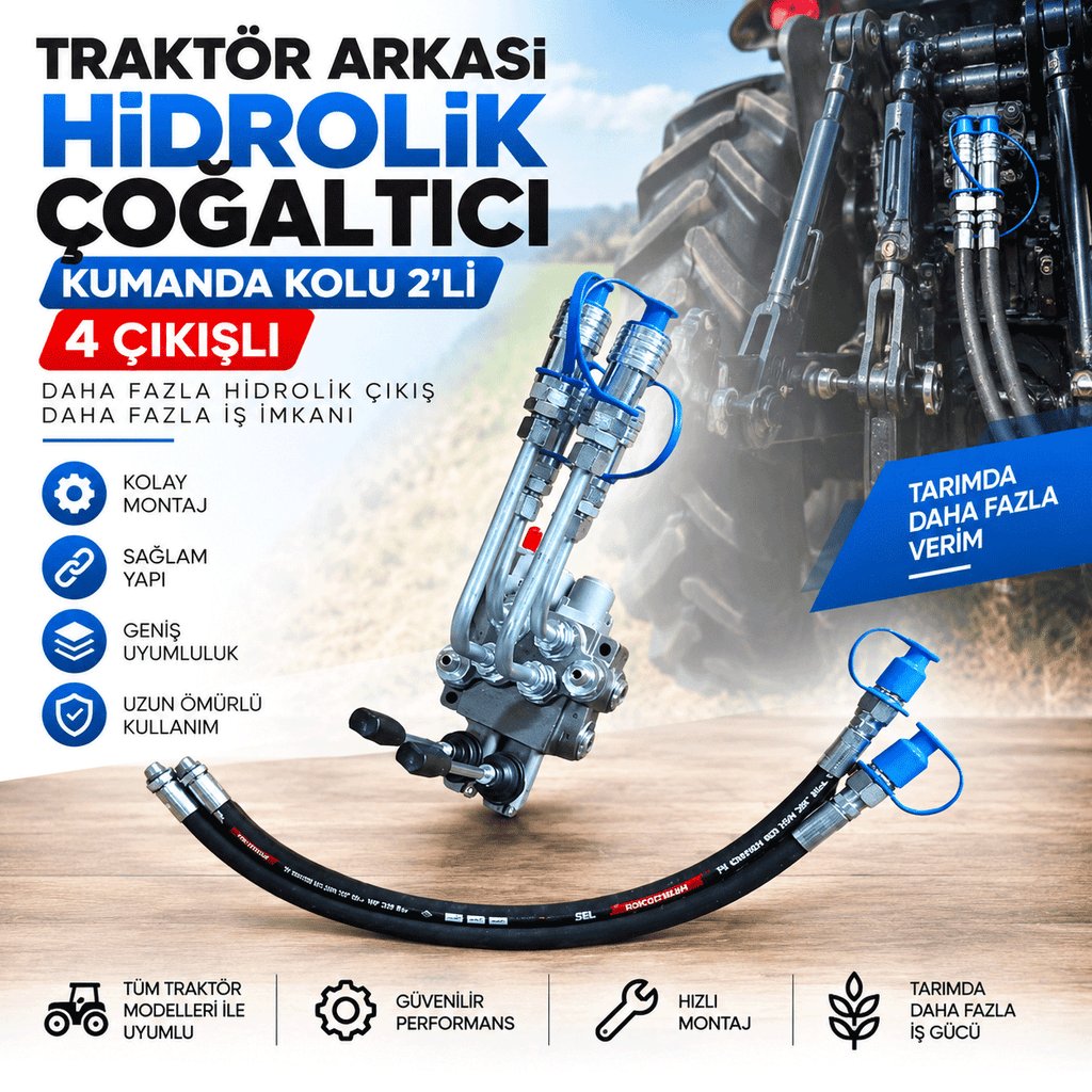 Traktör Arka Çoğaltıcı Kumanda Kolu 4 lü