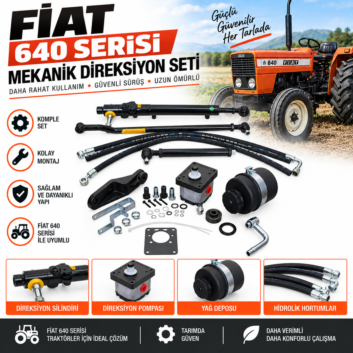 Fiat 640 Serisi Mekanik Direksiyon Seti | Komple Set