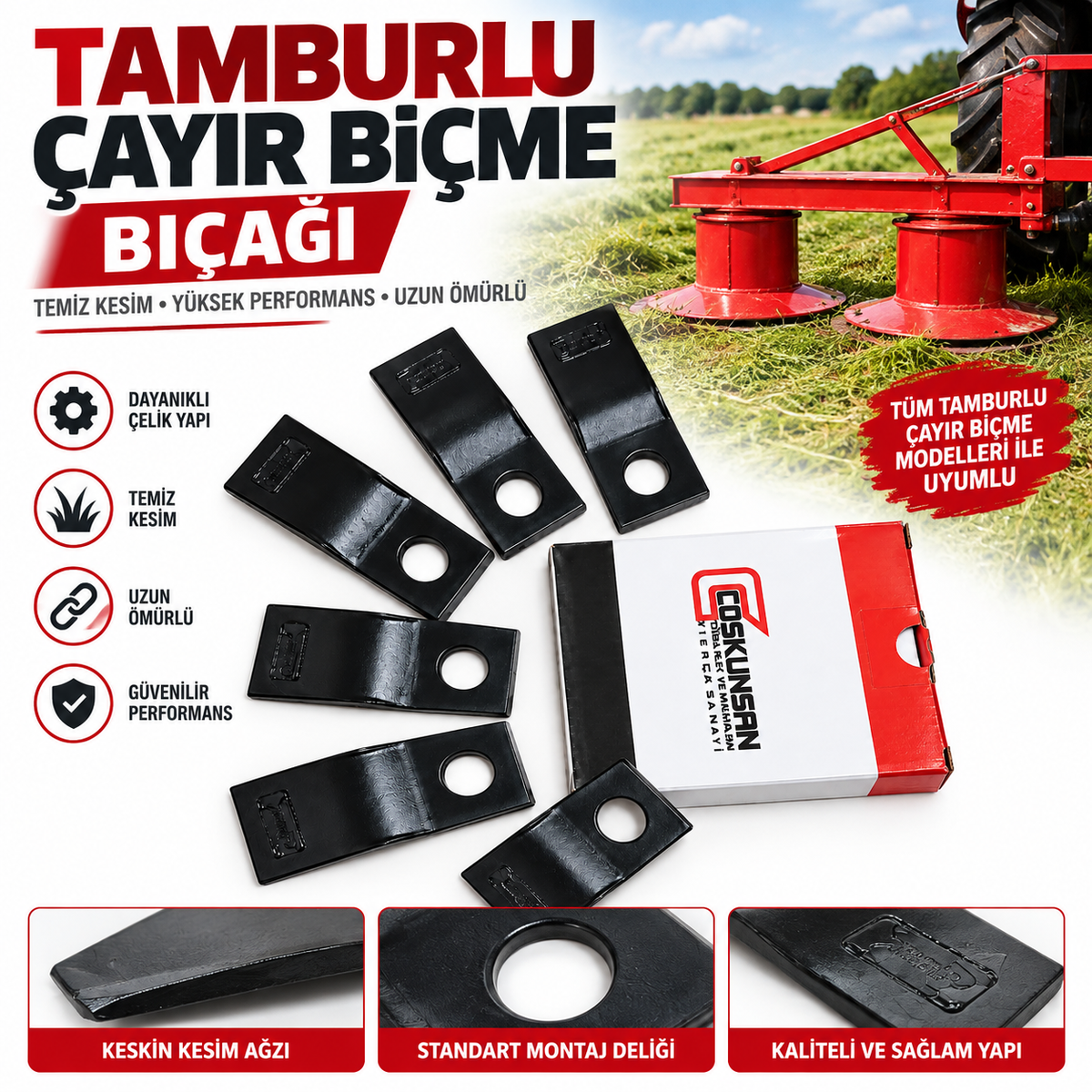 Tamburlu Çayır Biçme Bıçağı 25 adet